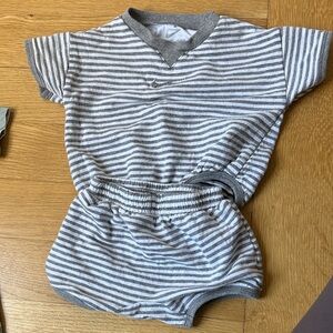 Nike Gray and White Striped Baby Set